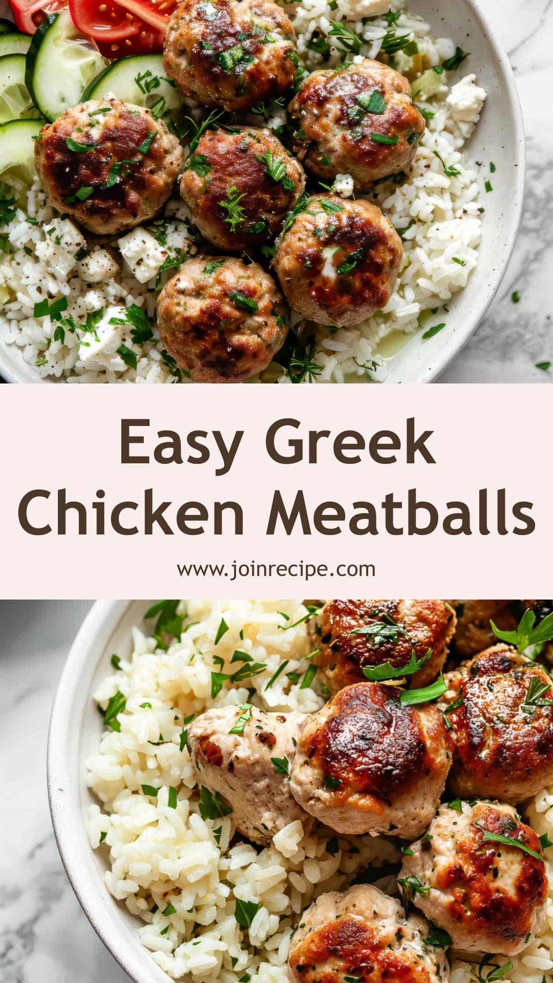 Greek Chicken Meatballs: Tender Meatballs with Feta and Fresh Herbs — pin 2