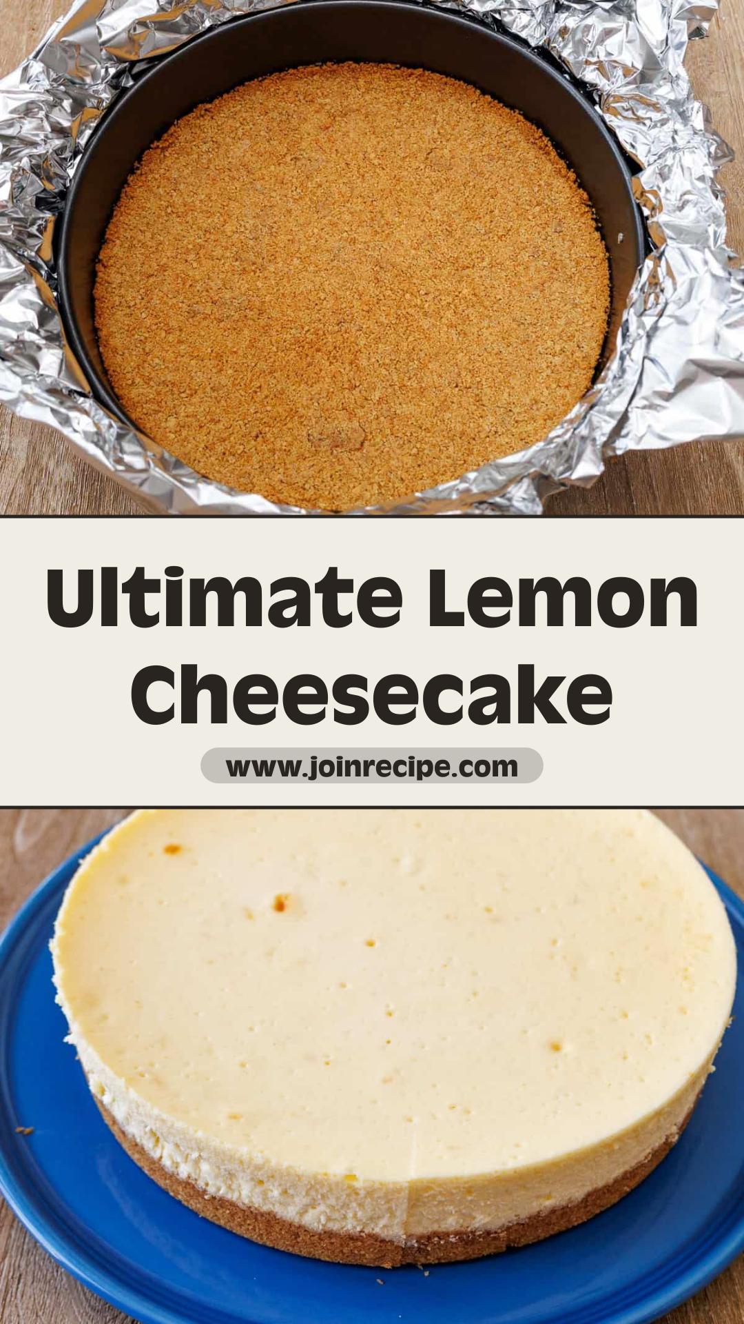 Lemon Cheesecake with Tangy Lemon Curd and Whipped Cream — pin 1