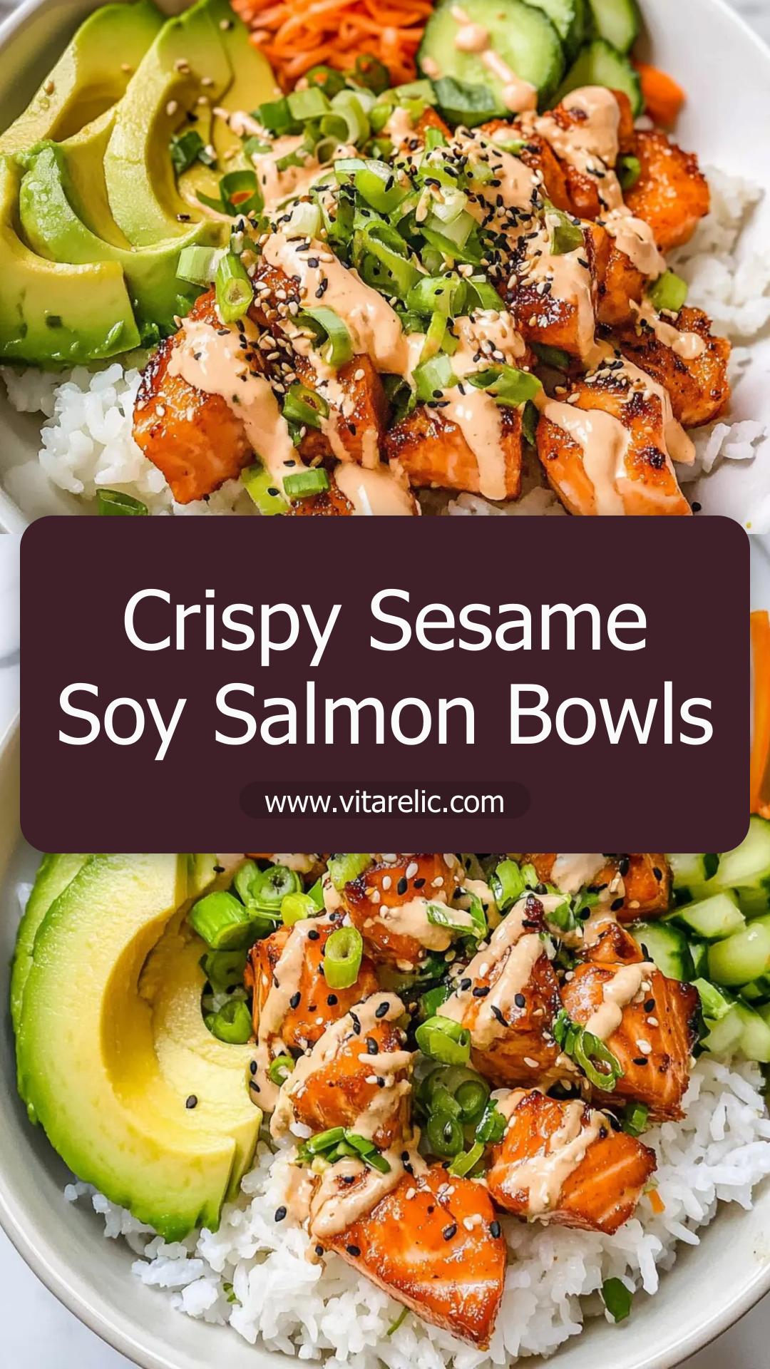 Crispy Salmon Bowls with Sesame Soy Sauce — pin 2