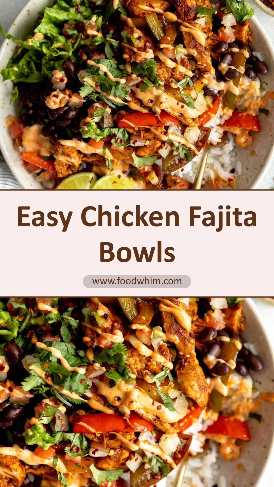 Chicken Fajita Bowls with Chipotle Aioli and Golden Peppers — pin 2