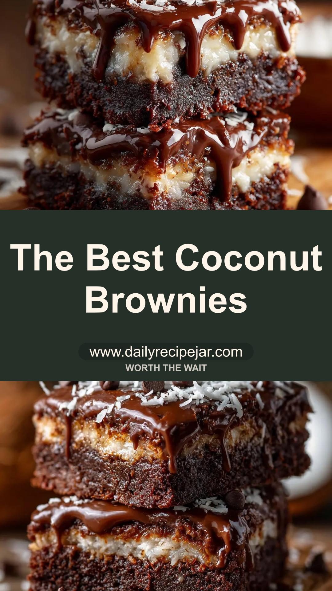 Coconut Brownies with Sweetened Shredded Coconut — pin 2
