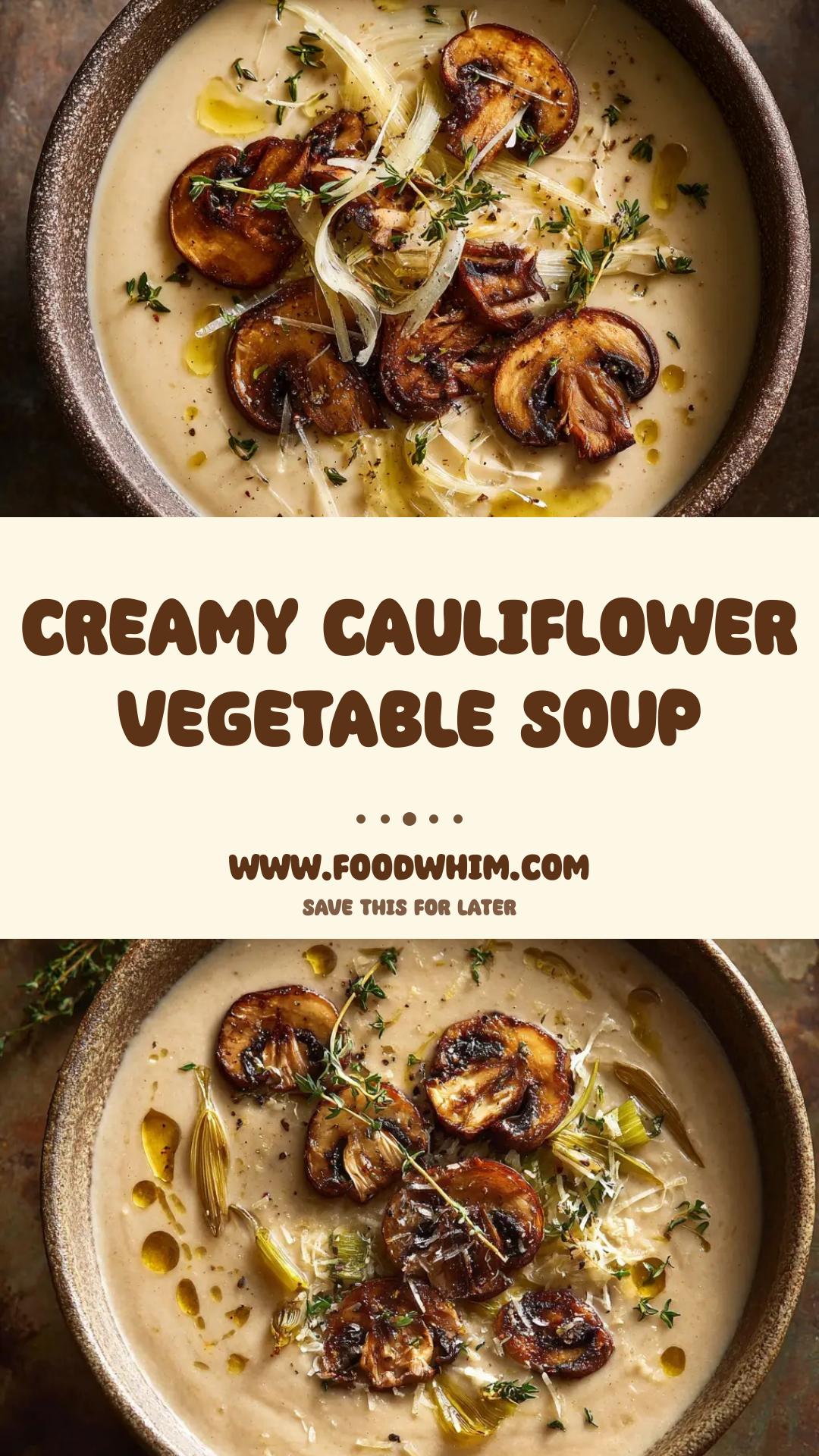 Creamy Vegetable Soup with Roasted Cauliflower and Yukon Gold Potatoes — pin 2