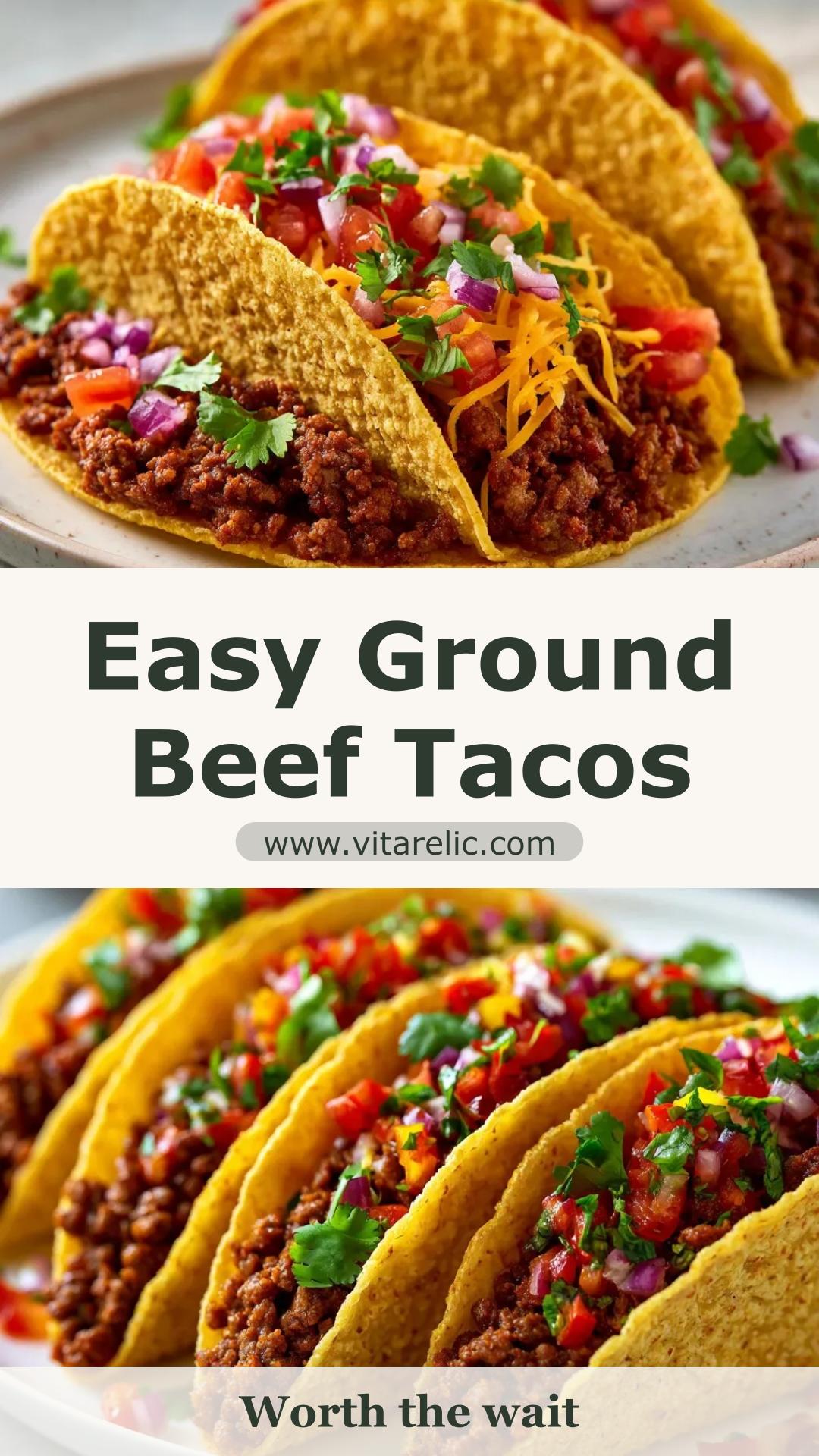 Ground Beef Tacos with Glossy Spiced Beef and Crisp Toppings — pin 3