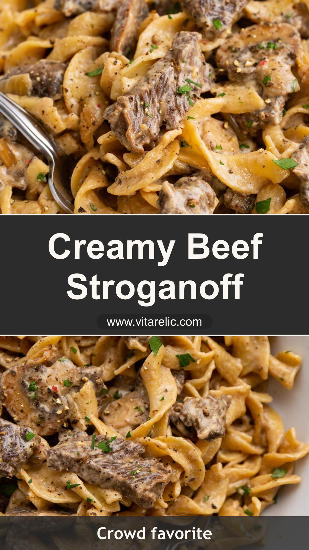 Beef Stroganoff with Dijon Cream Sauce and Mushrooms — pin 2