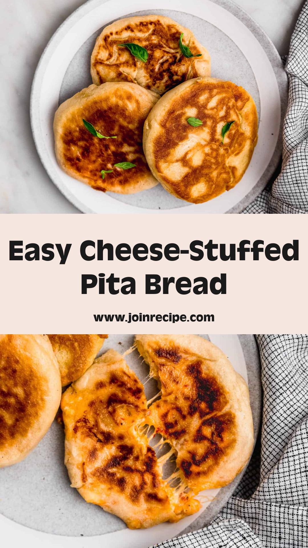 Cheese-Stuffed Pita Bread with Roasted Peppers — pin 6