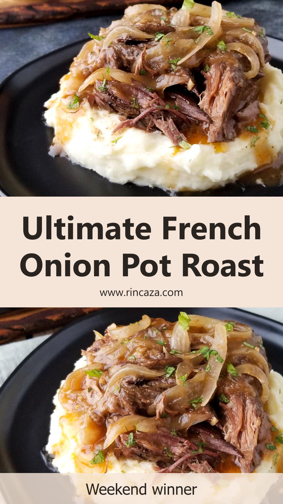 French Onion Pot Roast with Tender Onions and Savory Gravy — pin 1