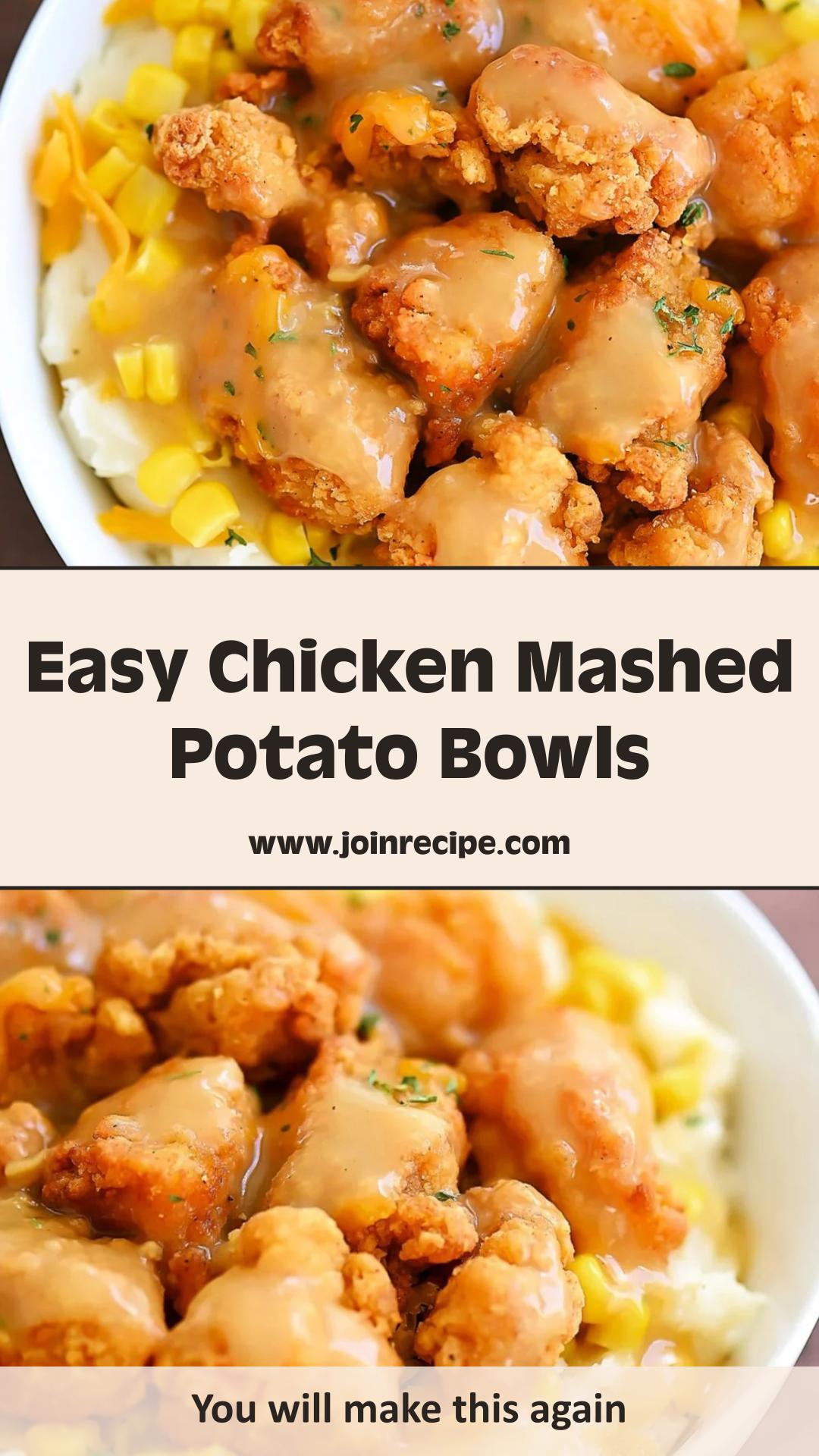 Chicken Mashed Potato Bowls with Crispy Nuggets and Turkey Gravy — pin 3