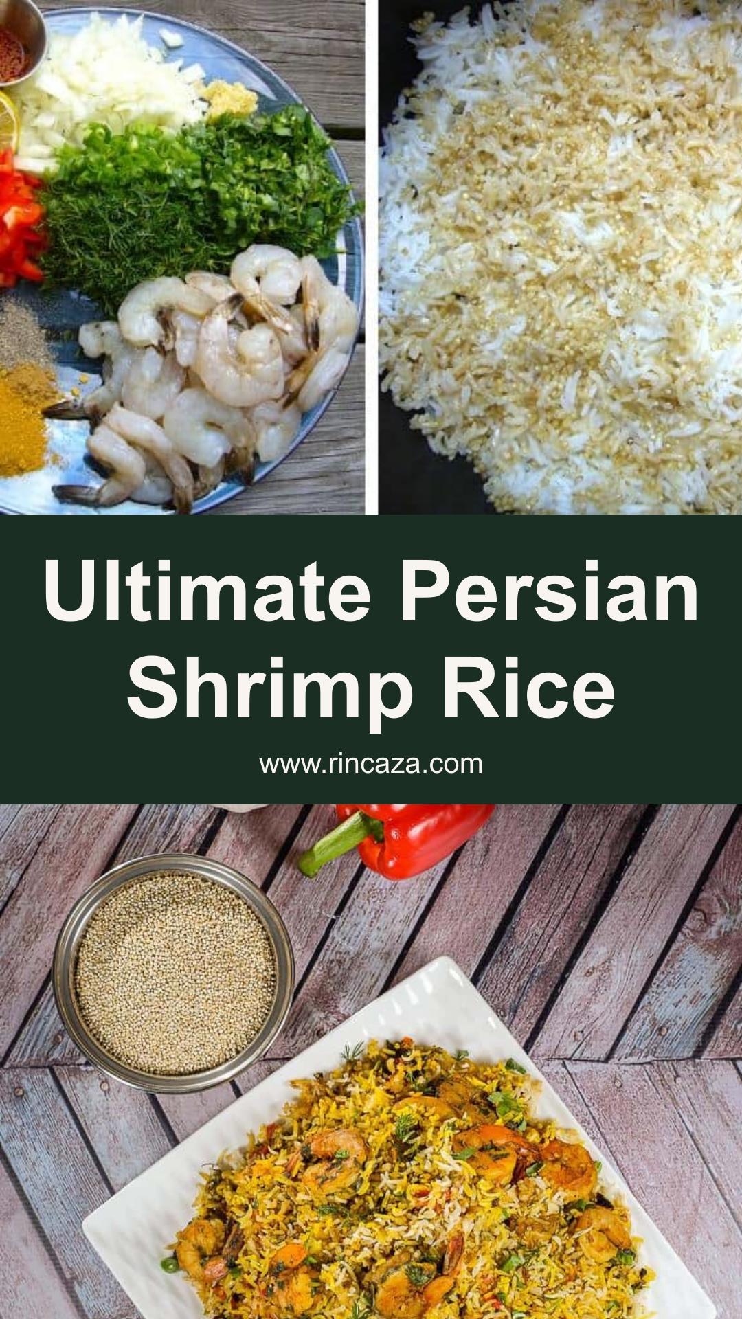 Persian Shrimp Rice with Herbs, Saffron, and Quinoa — pin 3