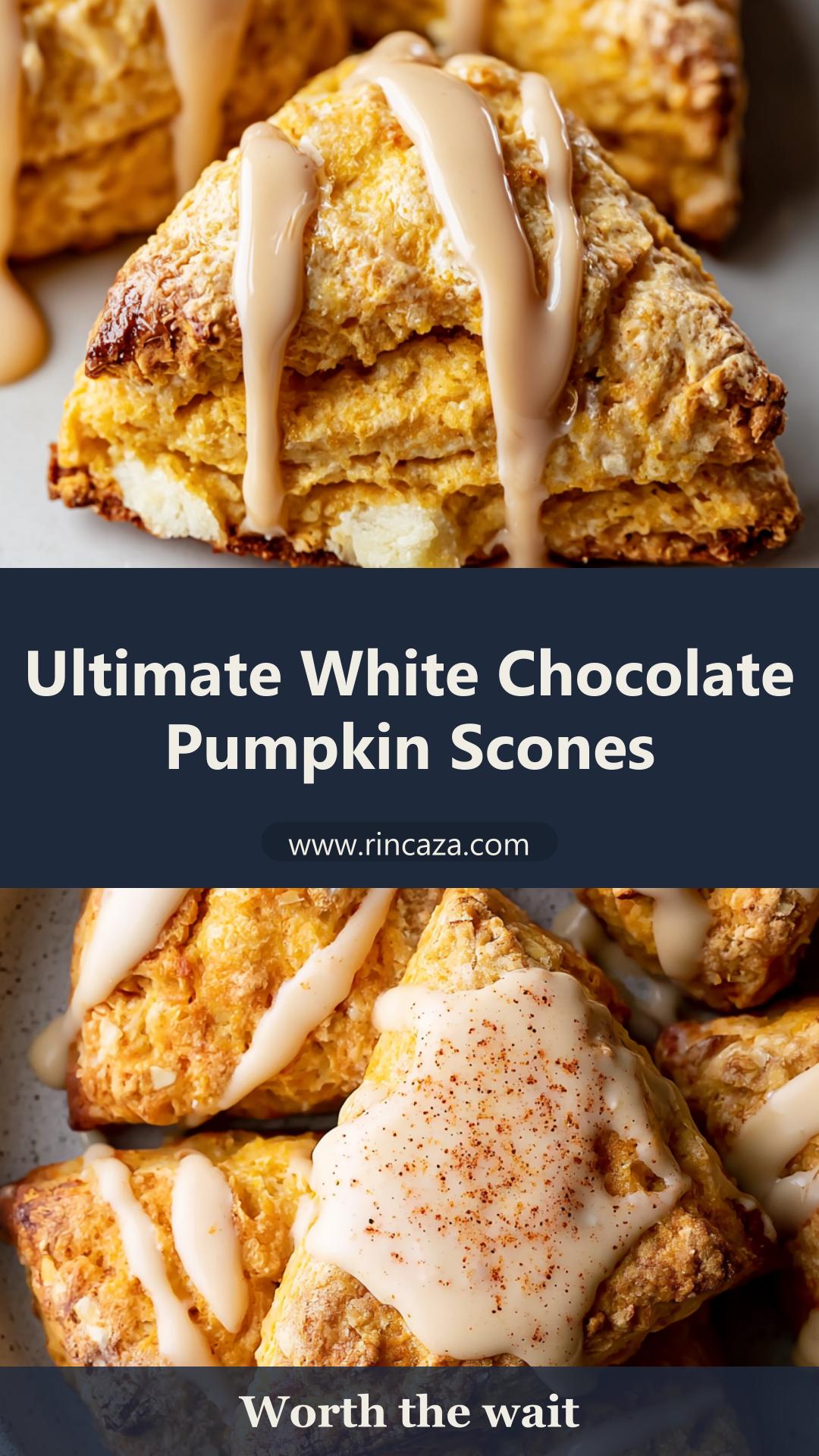 White Chocolate Pumpkin Scones with Browned-Butter Espresso Glaze — pin 2