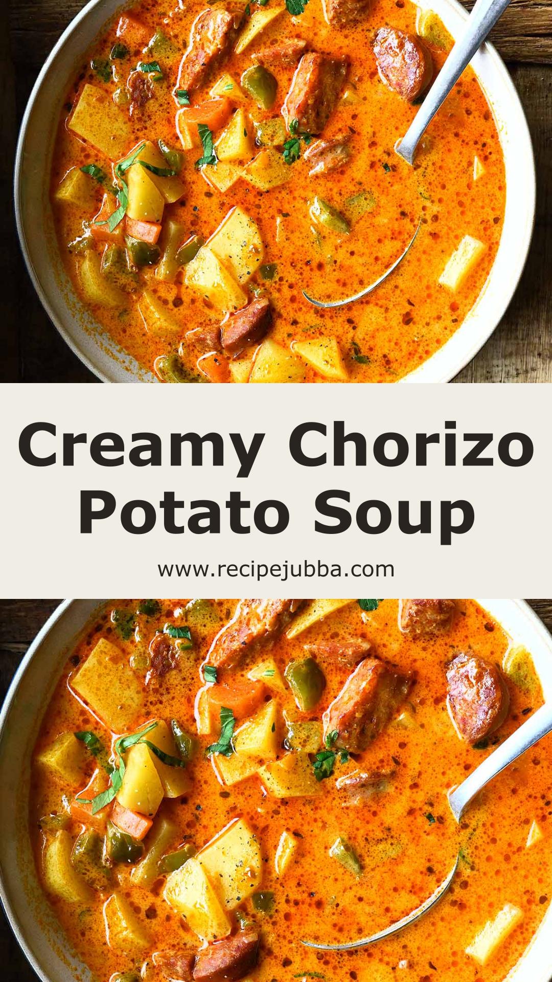 Spanish Potato Soup with Chorizo: Creamy Potatoes and Smoky Paprika — pin 2