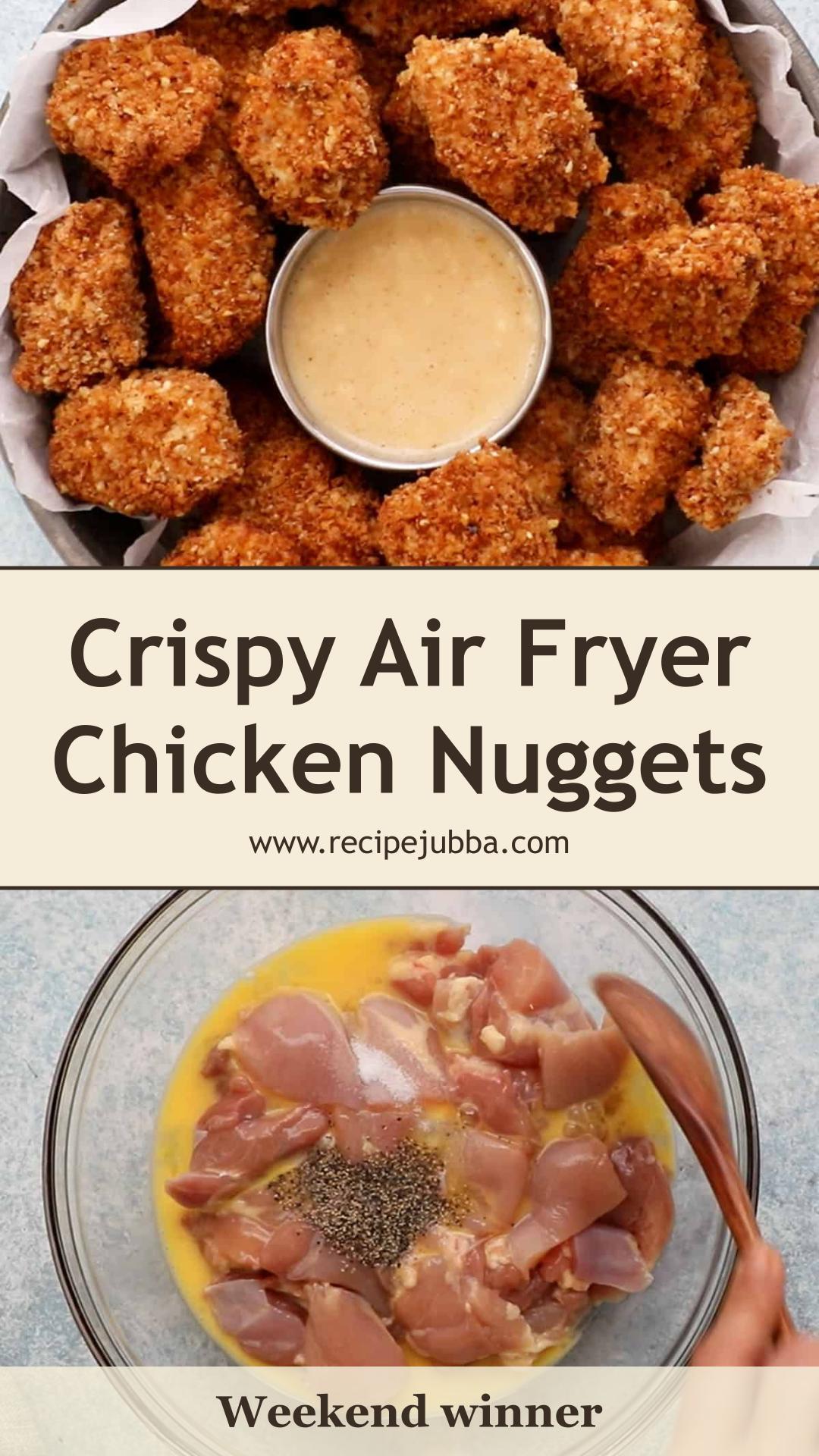 Air Fryer Chicken Nuggets with Toasted Panko and Parmesan — pin 1