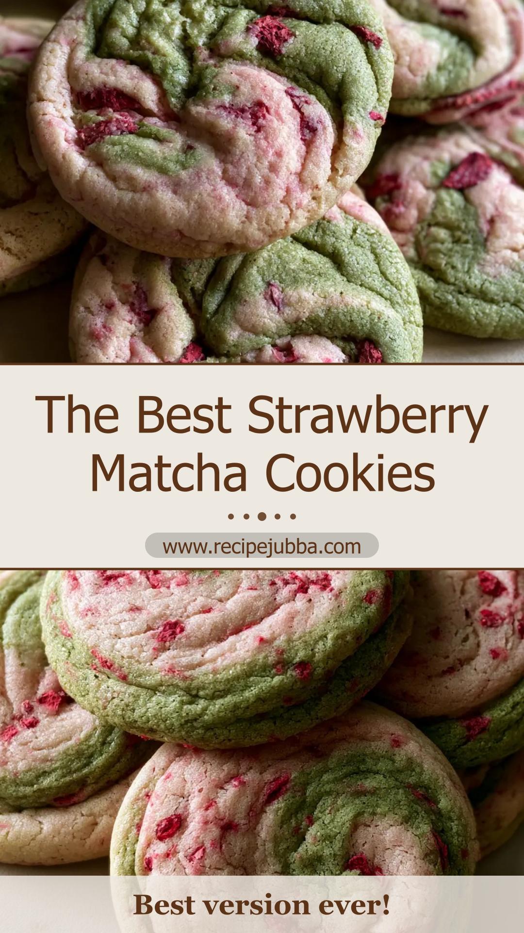 Strawberry Matcha Cookies With Freeze-Dried Strawberries — pin 2
