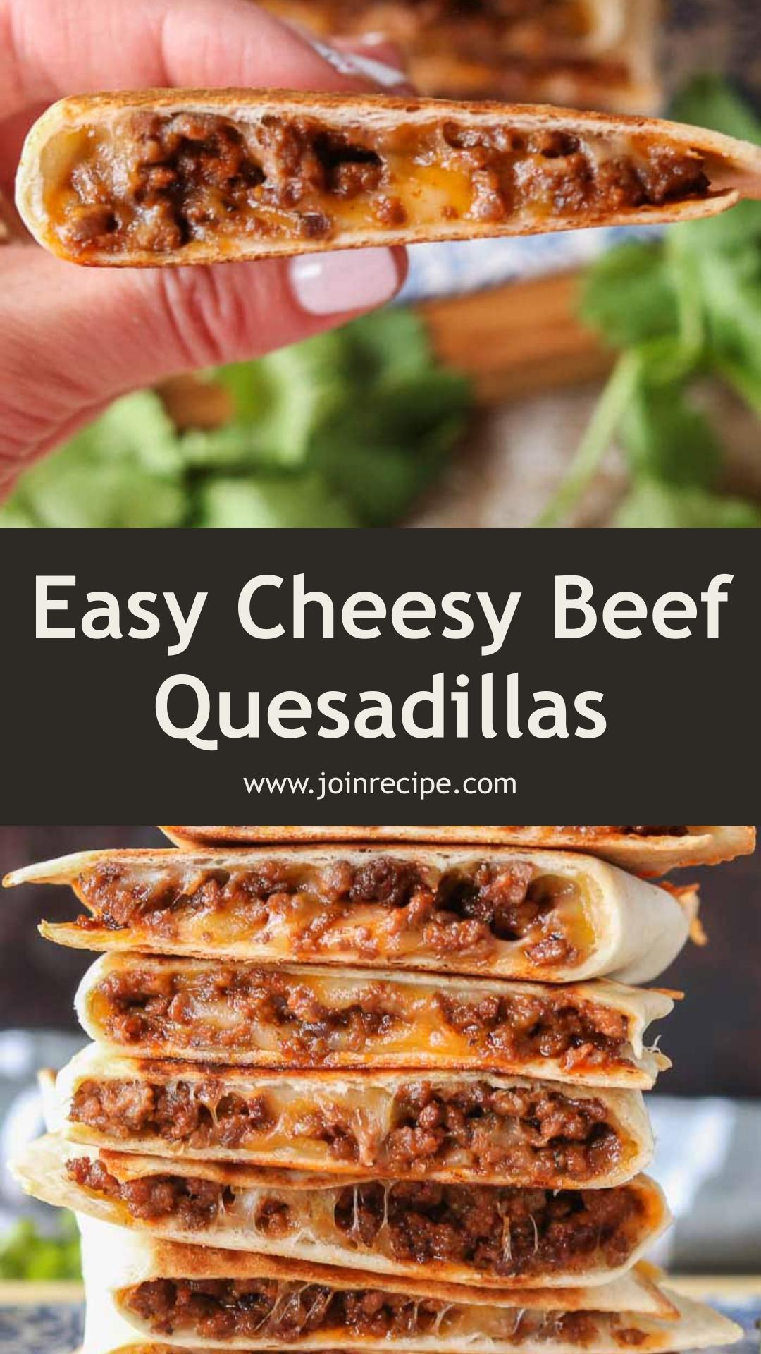Cheesy Ground Beef Quesadillas with Crispy Golden Tortillas — pin 1