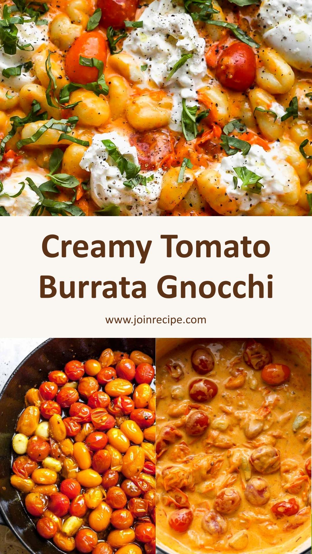Creamy Tomato Gnocchi with Burrata and Jammy Cherry Tomatoes — pin 1