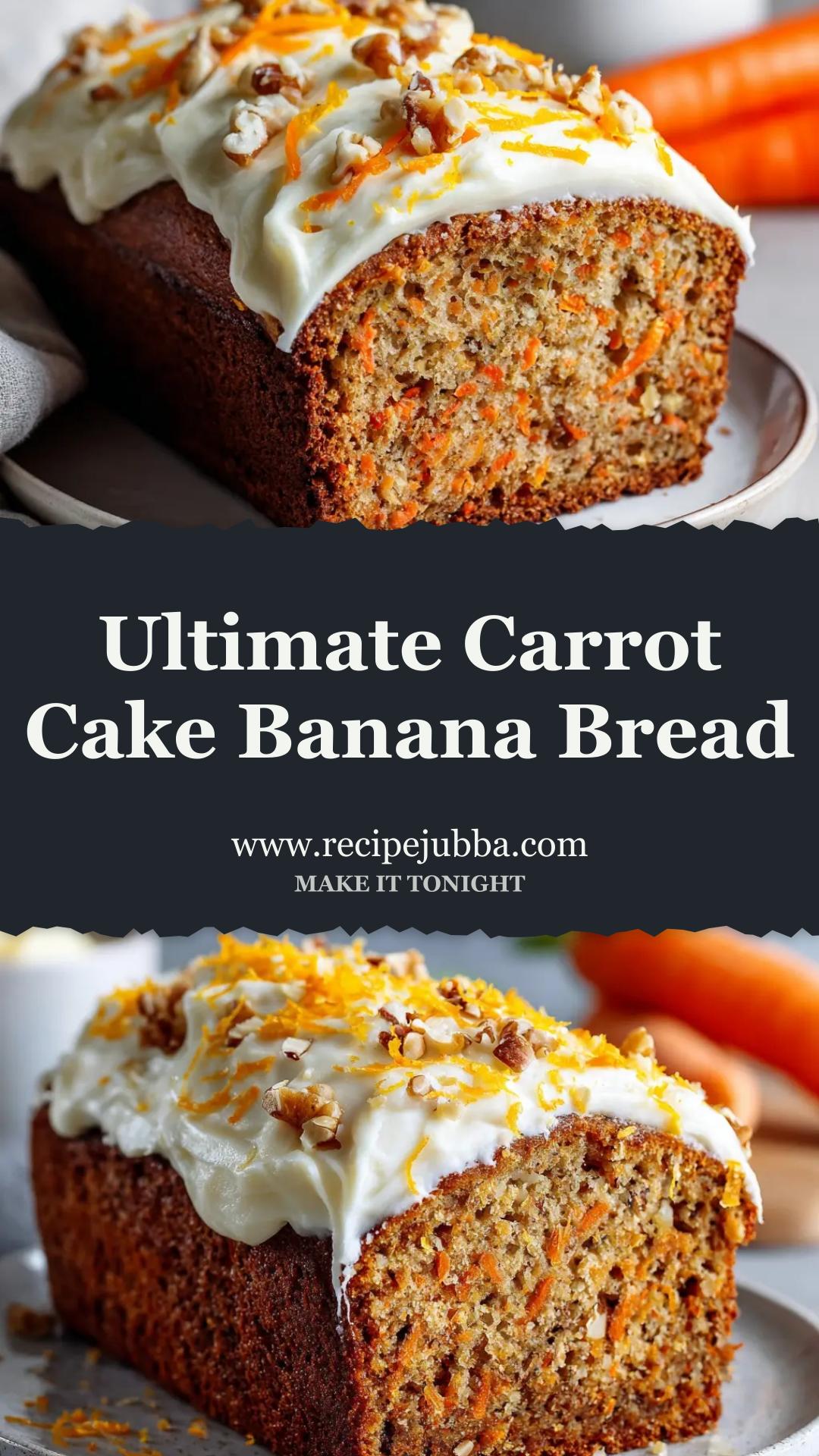 Carrot Cake Banana Bread with Cream Cheese Frosting — pin 1