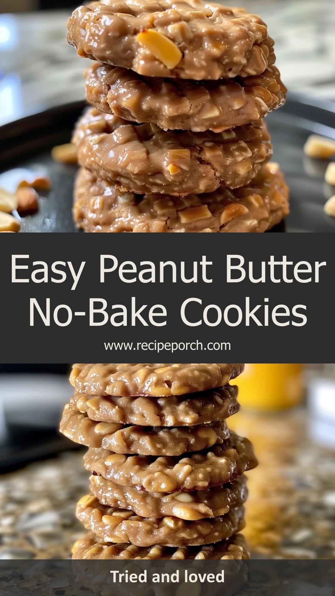 Peanut Butter No-Bake Cookies: Chewy Oat Treats for Easy Prep — pin 2
