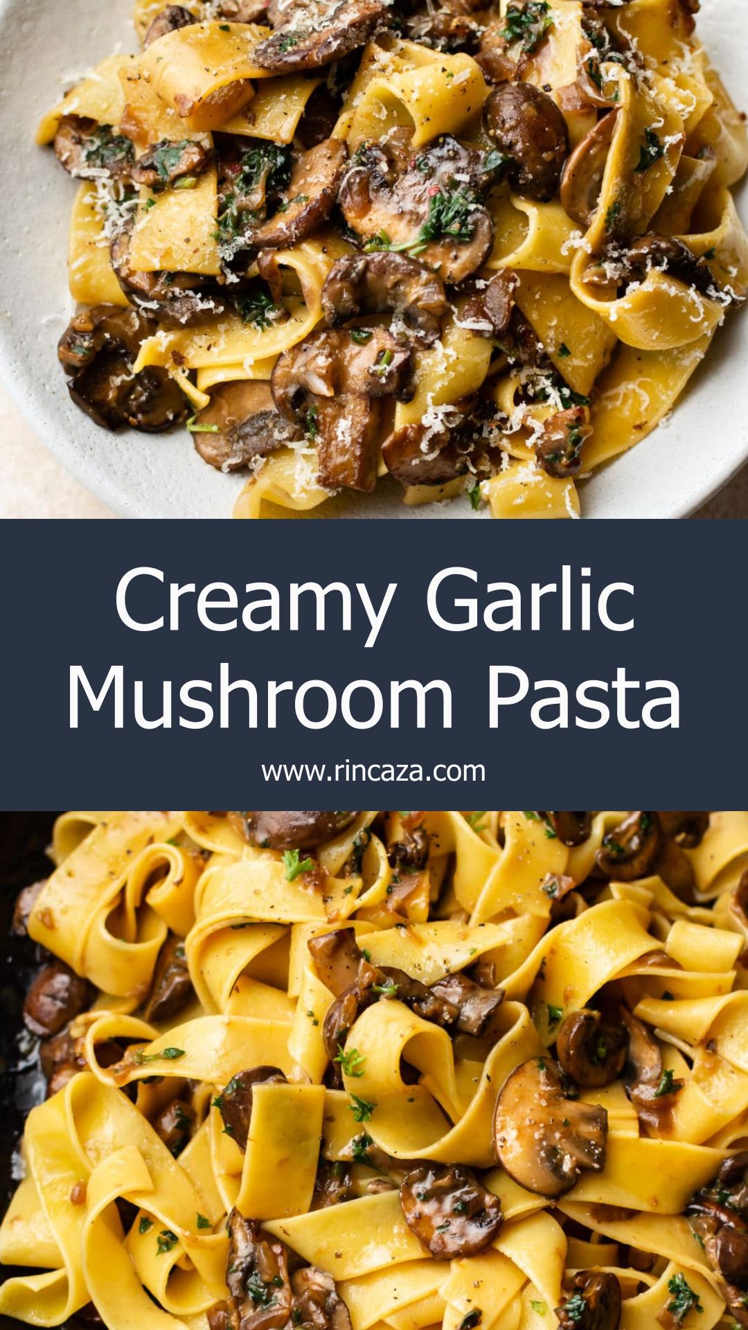 Garlic Mushroom Pasta with Lemon Parmesan Sauce — pin 3