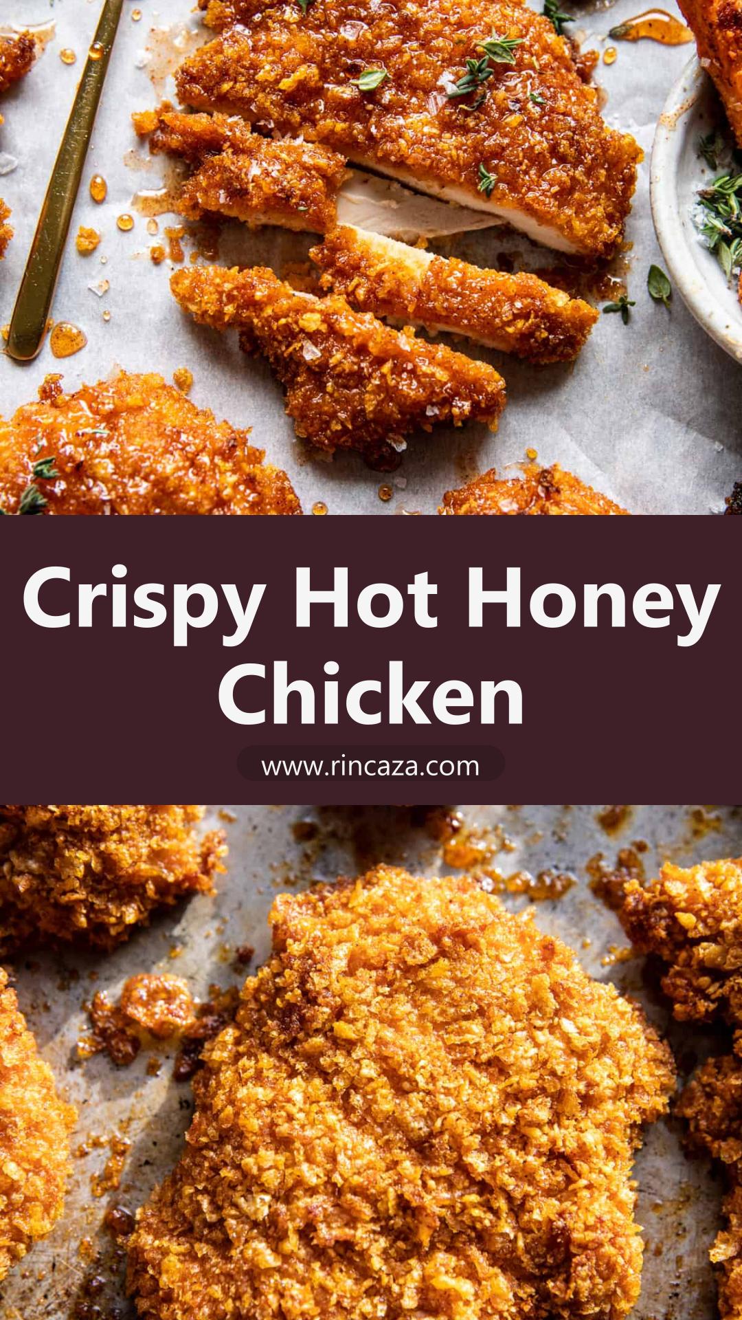 Baked Crunchy Hot Honey Chicken with Cornflake Parmesan Crust — pin 1