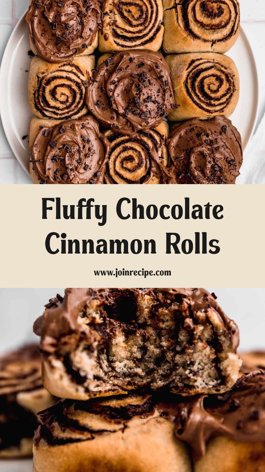Fluffy Chocolate Cinnamon Rolls with Cream Cheese Frosting — pin 1