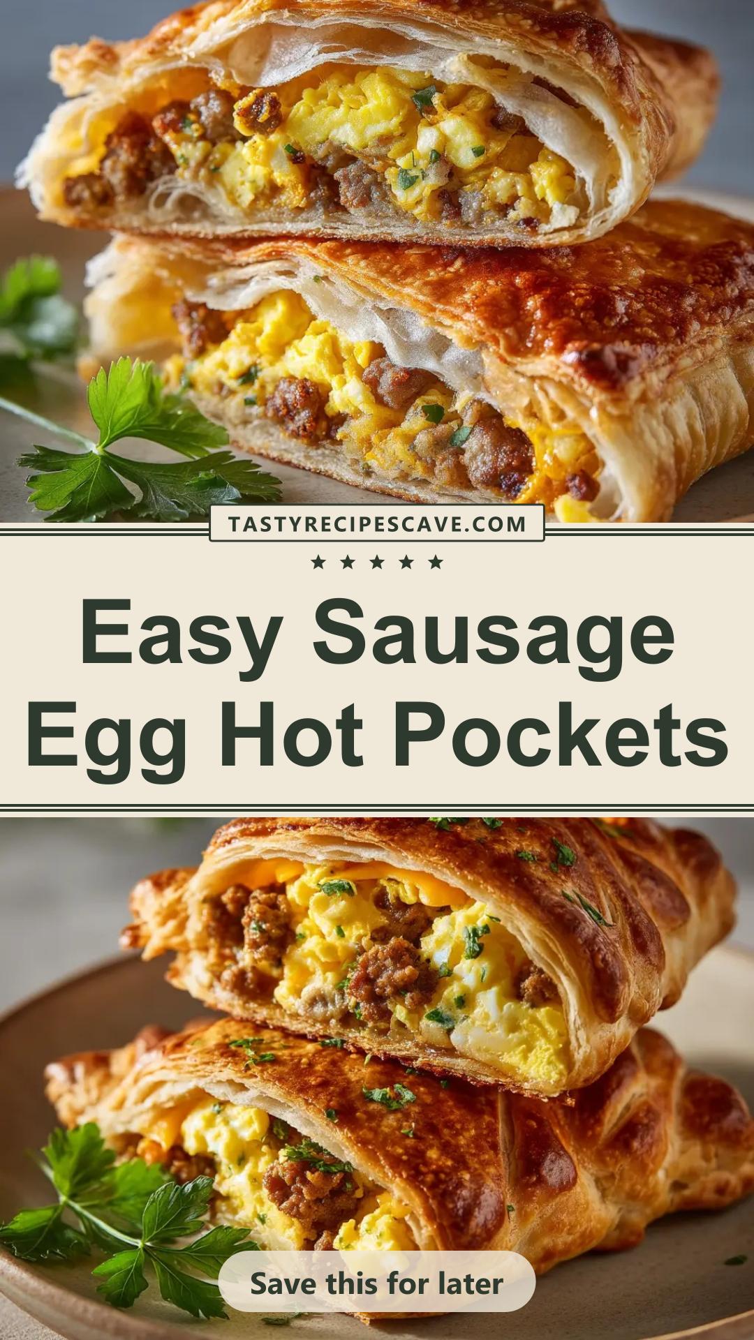 Homemade Breakfast Hot Pockets with Sausage, Egg, and Cheddar — pin 2