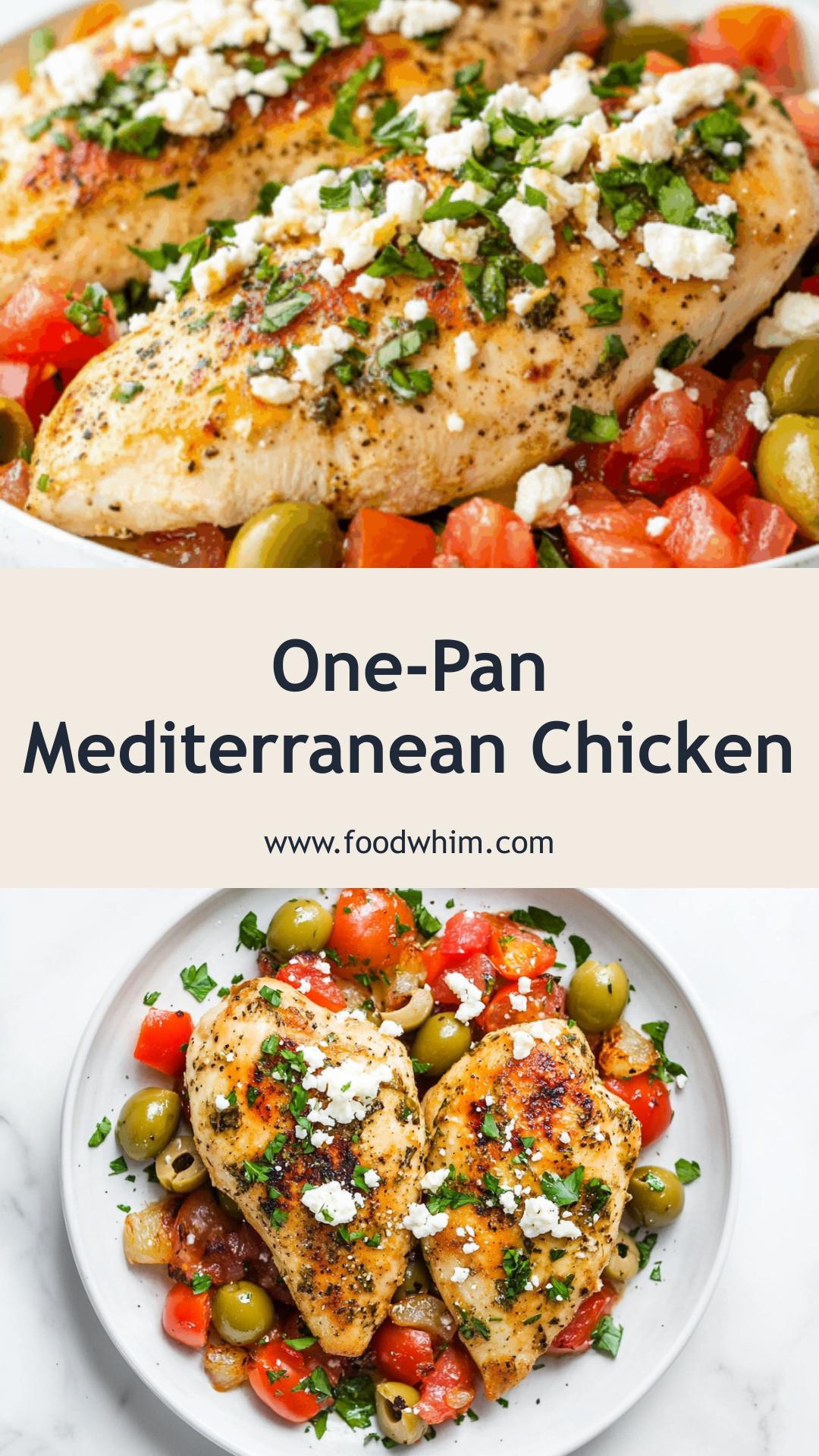 Mediterranean Chicken with Lemony Tomato, Olive, and Feta Skillet Sauce — pin 2