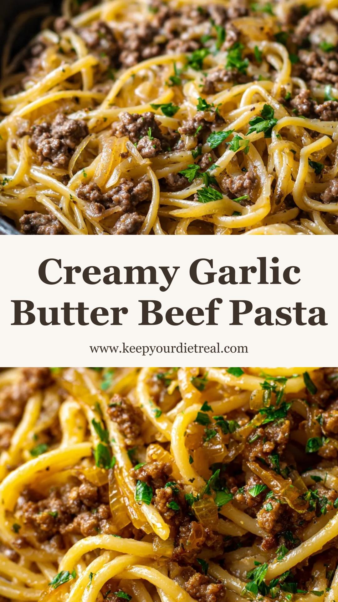 Garlic Butter Beef Pasta with Creamy Parmesan Sauce — pin 2