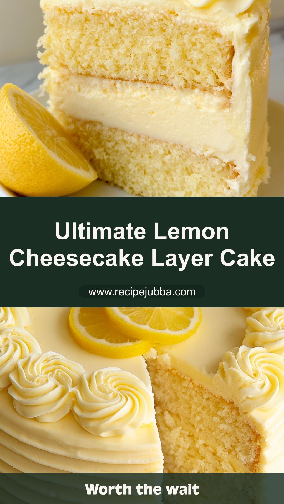 Lemon Cheesecake Layer Cake with Tangy Cream Cheese Frosting — pin 2