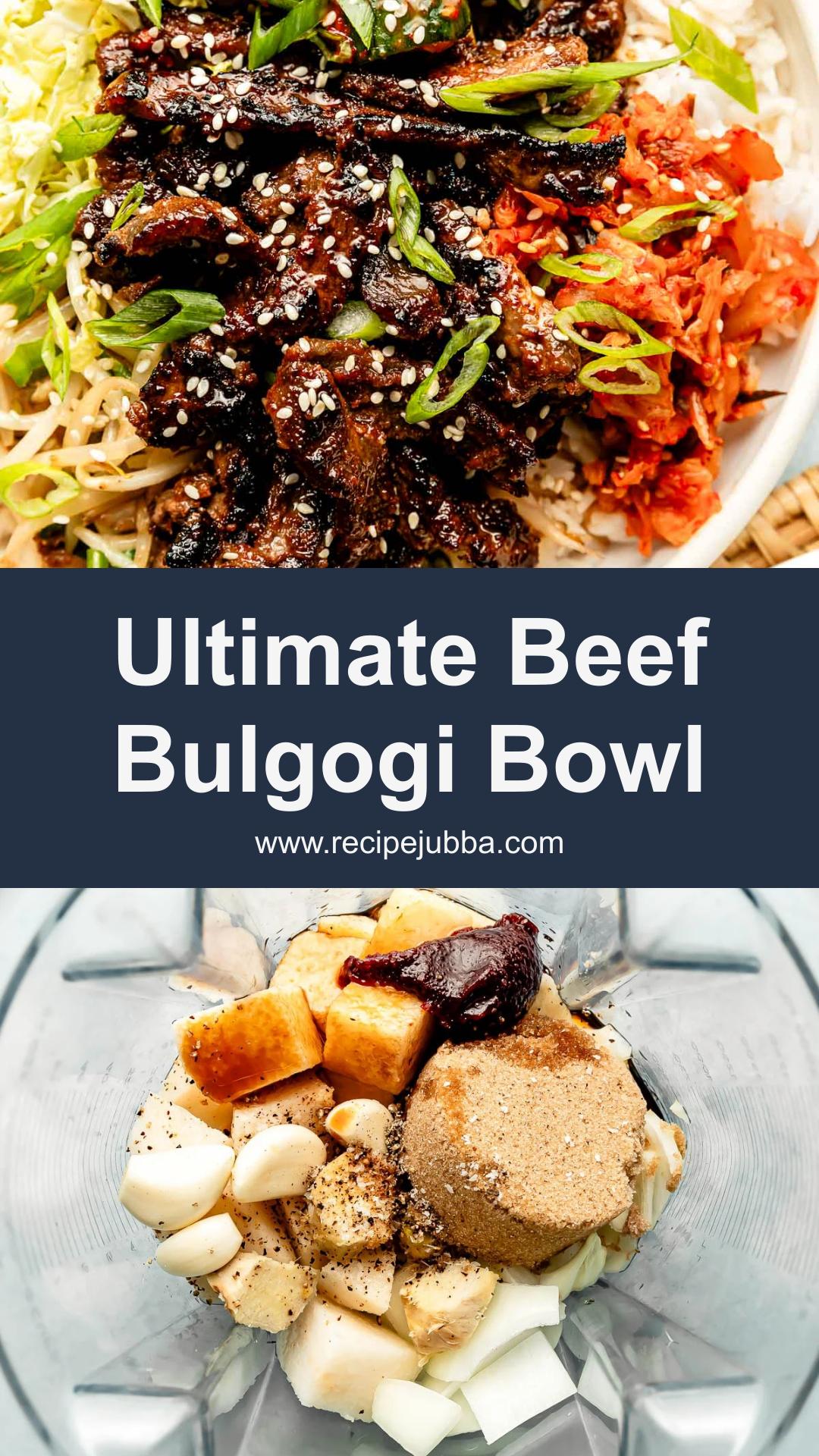 Beef Bulgogi Bowl with Caramelized Steak and Sticky Rice — pin 1