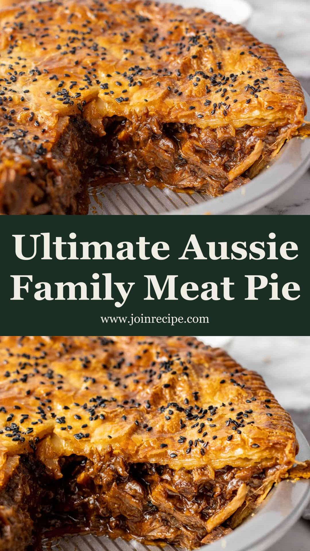 Aussie Family Meat Pie with Chunky Beef Gravy and Flaky Pastry — pin 3