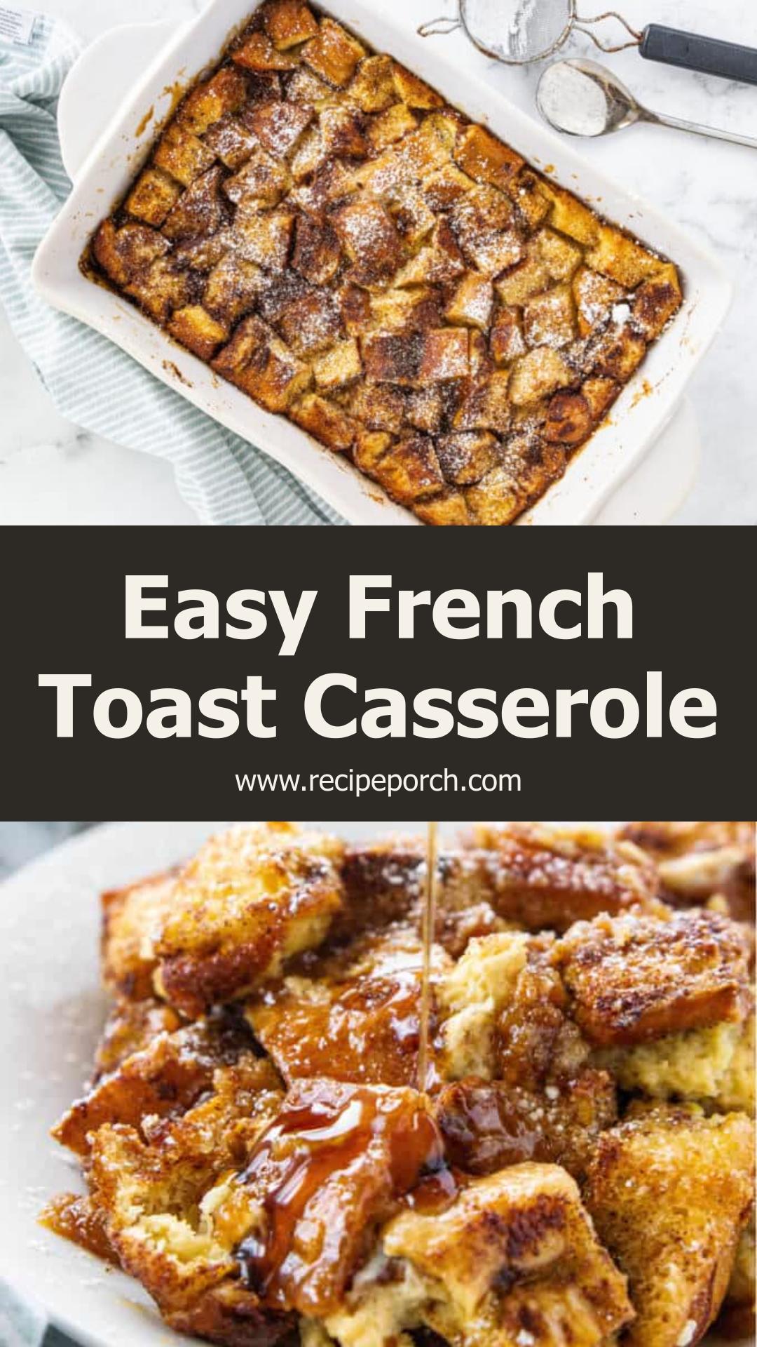 French Toast Casserole with Caramelized Brown Sugar Base — pin 1