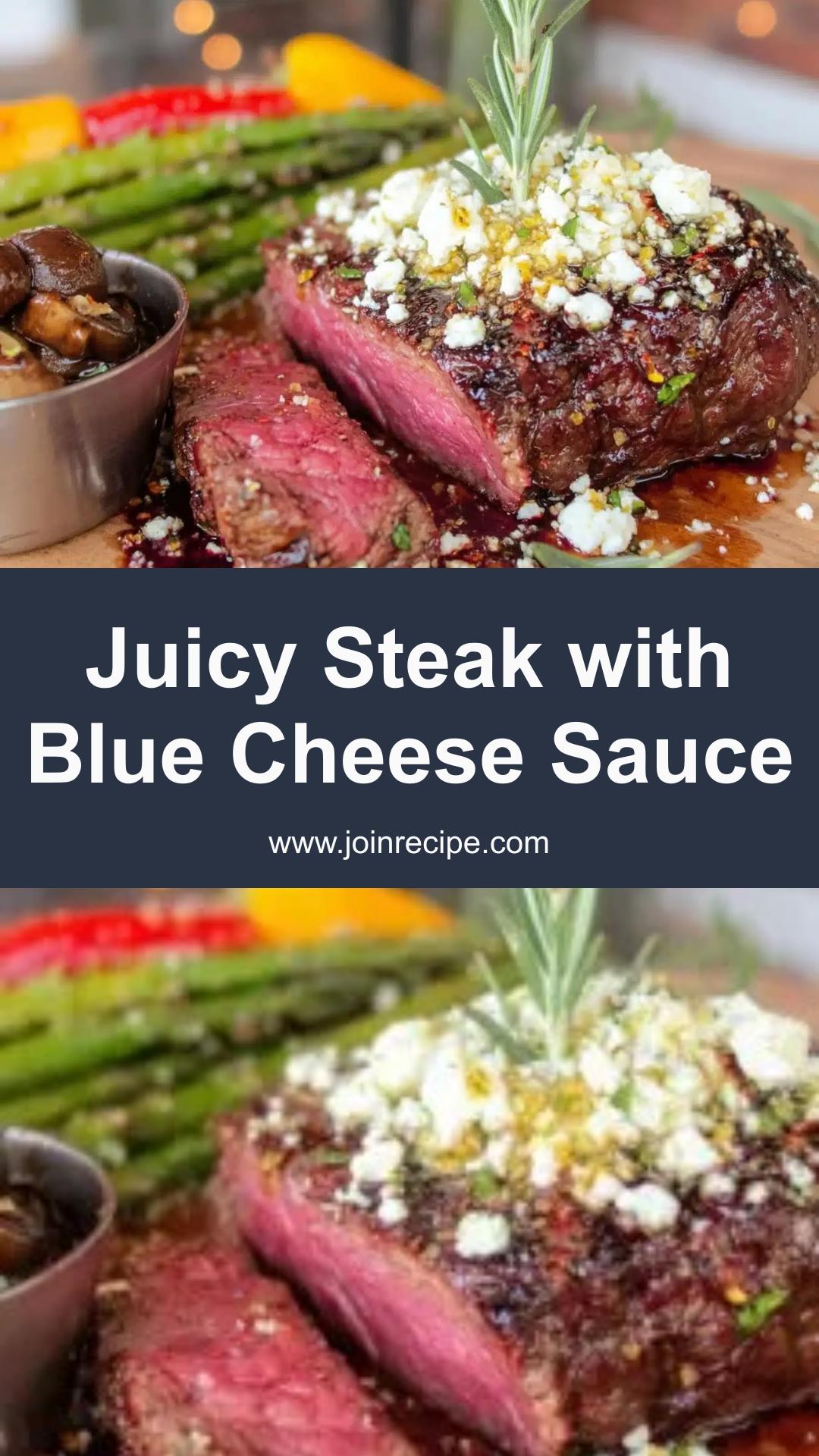 Juicy Steak with Creamy Blue Cheese Sauce: An Easy Restaurant-Style Dinner — pin 1