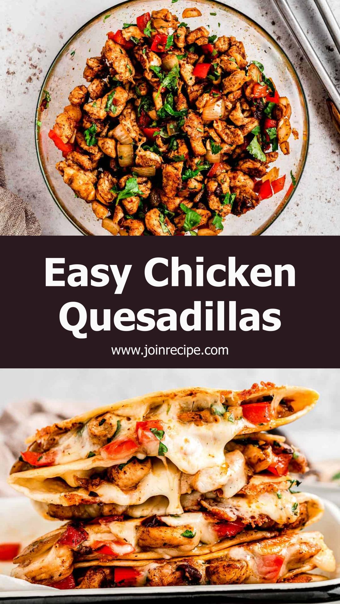 Authentic Chicken Quesadillas with Smoky Chipotle Dip — pin 3