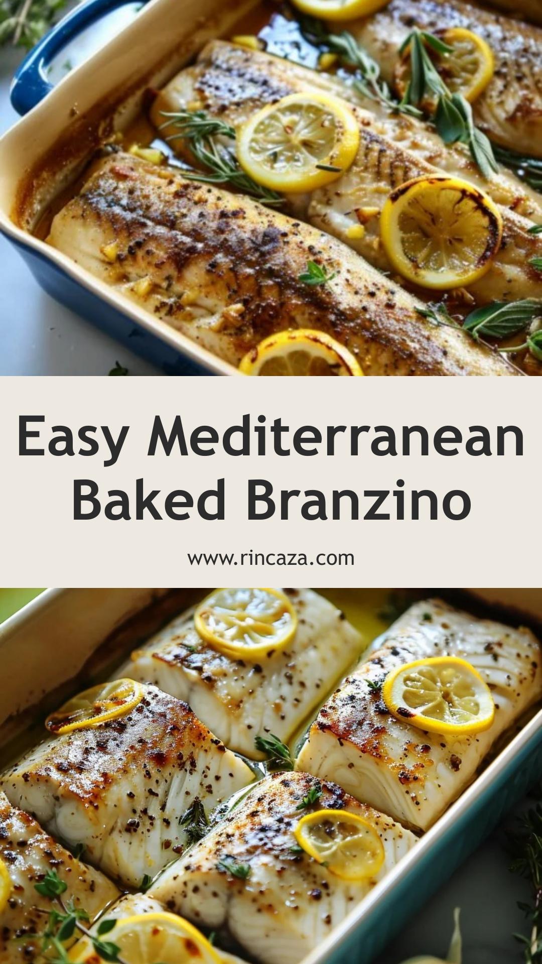 Mediterranean Baked Branzino with Lemon and Fresh Herbs — pin 1