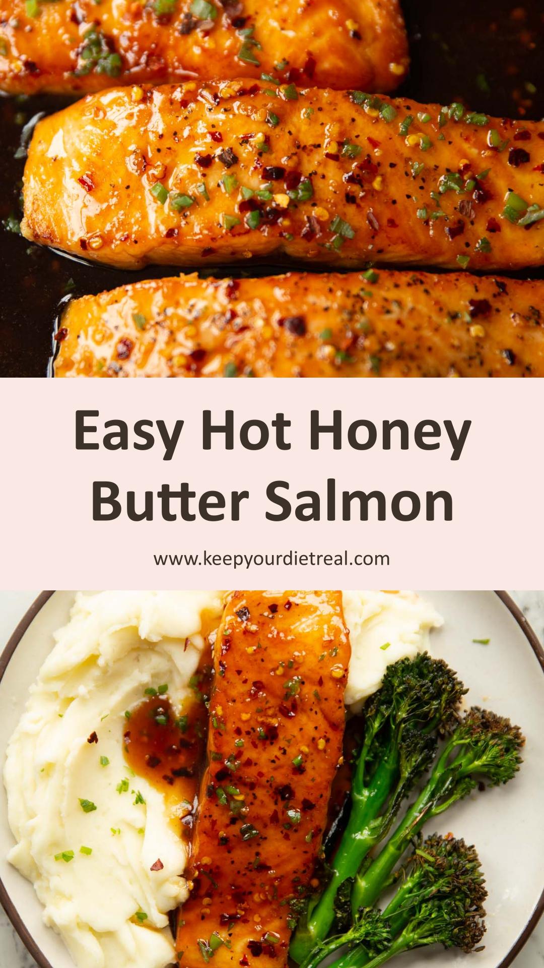 Hot Honey Butter Salmon with Sticky Garlic Soy Glaze — pin 2