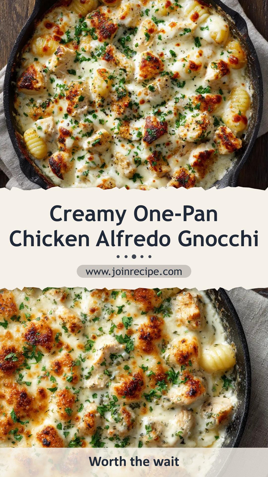 Chicken Alfredo Gnocchi Bake: One-Pan Dinner — pin 2