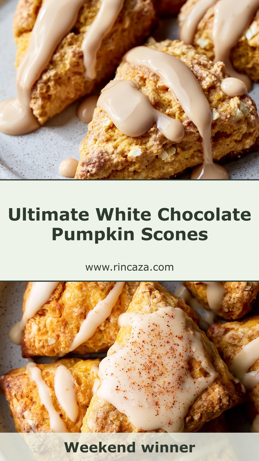 White Chocolate Pumpkin Scones with Browned-Butter Espresso Glaze — pin 3