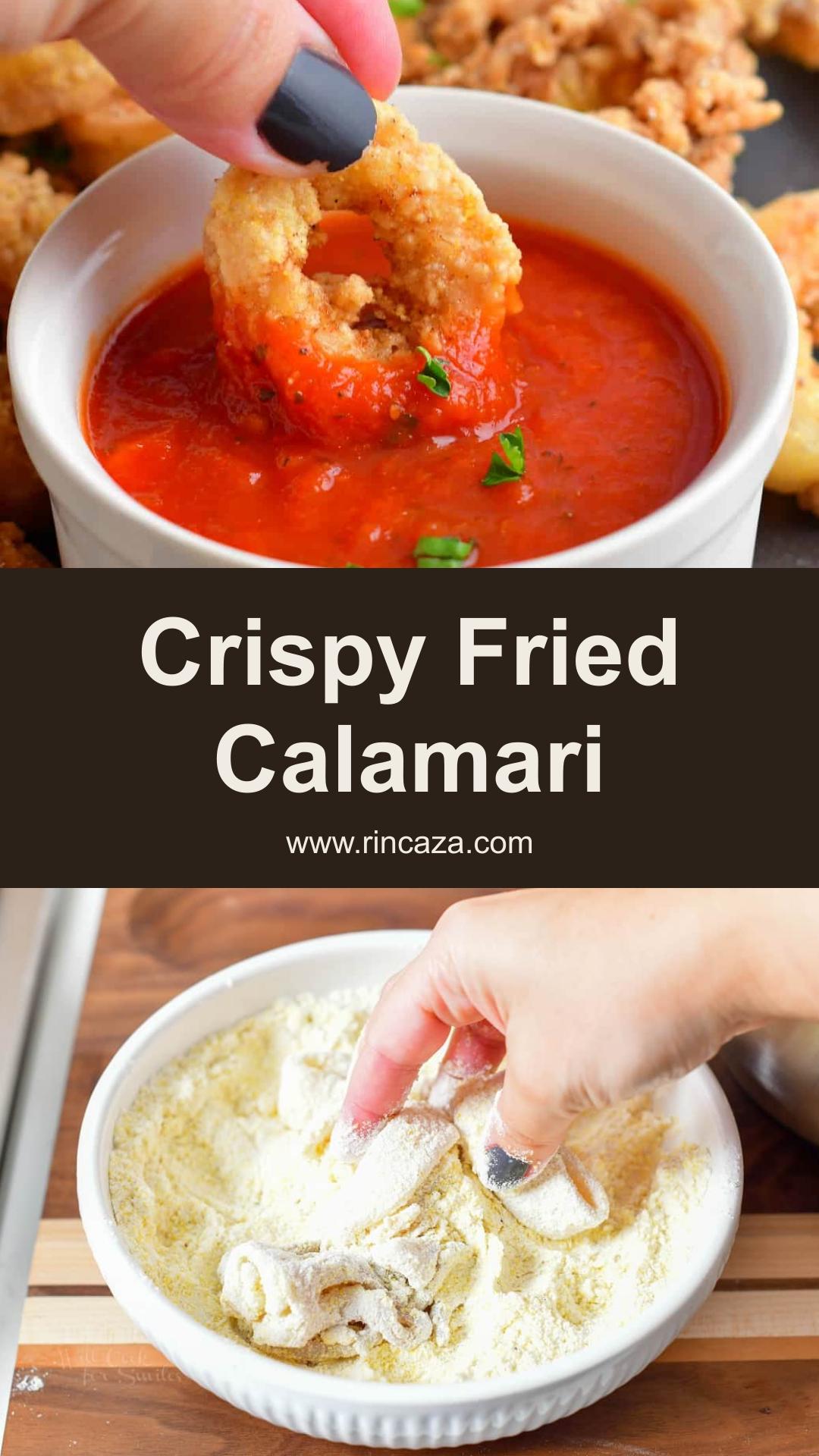 Fried Calamari with Crisp Cornmeal Coating and Marinara — pin 1