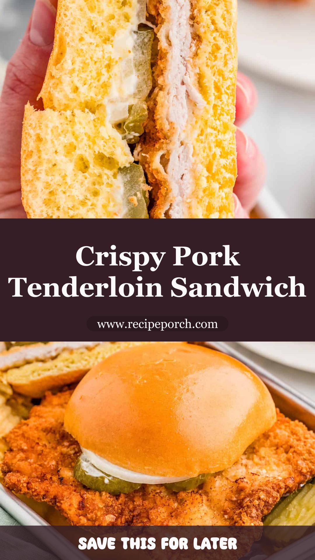 Pork Tenderloin Sandwich with Crunchy Ritz Cracker Coating — pin 2