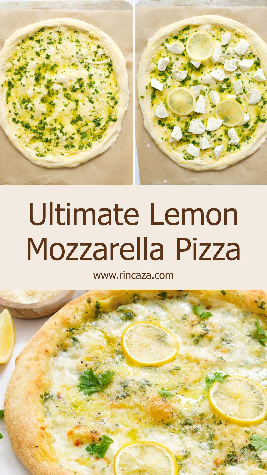 Lemon Pizza with Garlic Olive Oil Brine and Mozzarella — pin 3
