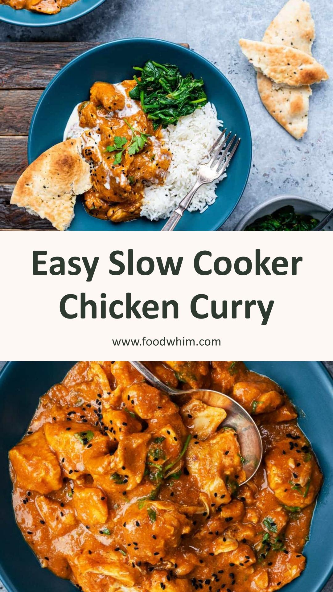 Slow Cooker Chicken Curry With Creamy Spiced Sauce — pin 1