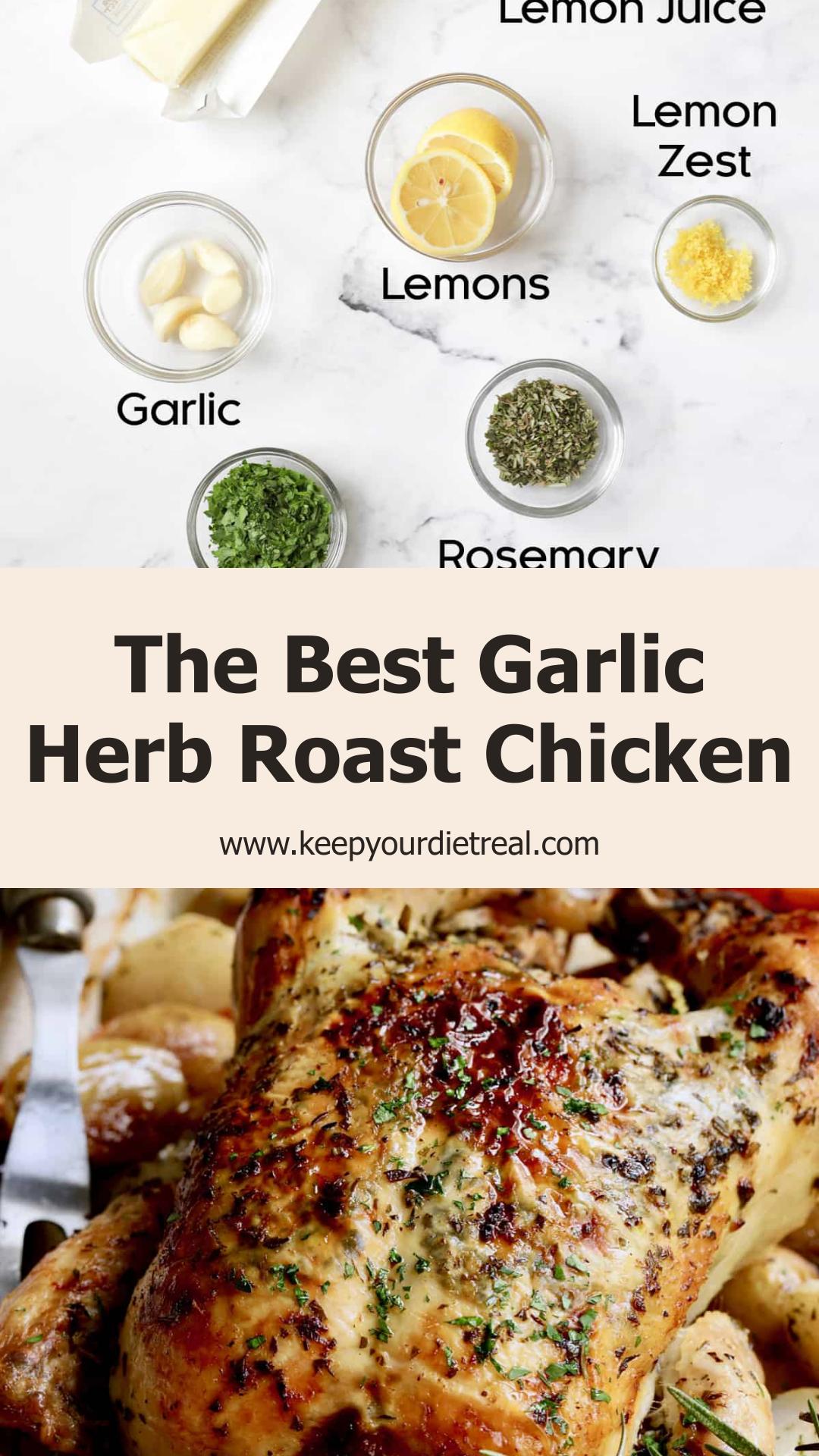 Garlic Herb Butter Roast Chicken with Lemony Root Vegetables — pin 3