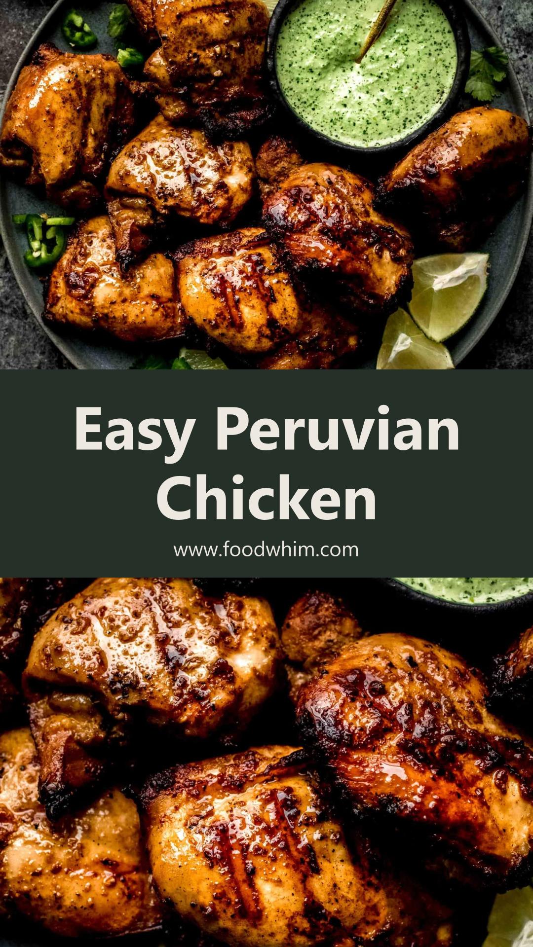 Peruvian Chicken with Creamy Jalapeño Cilantro Green Sauce — pin 1