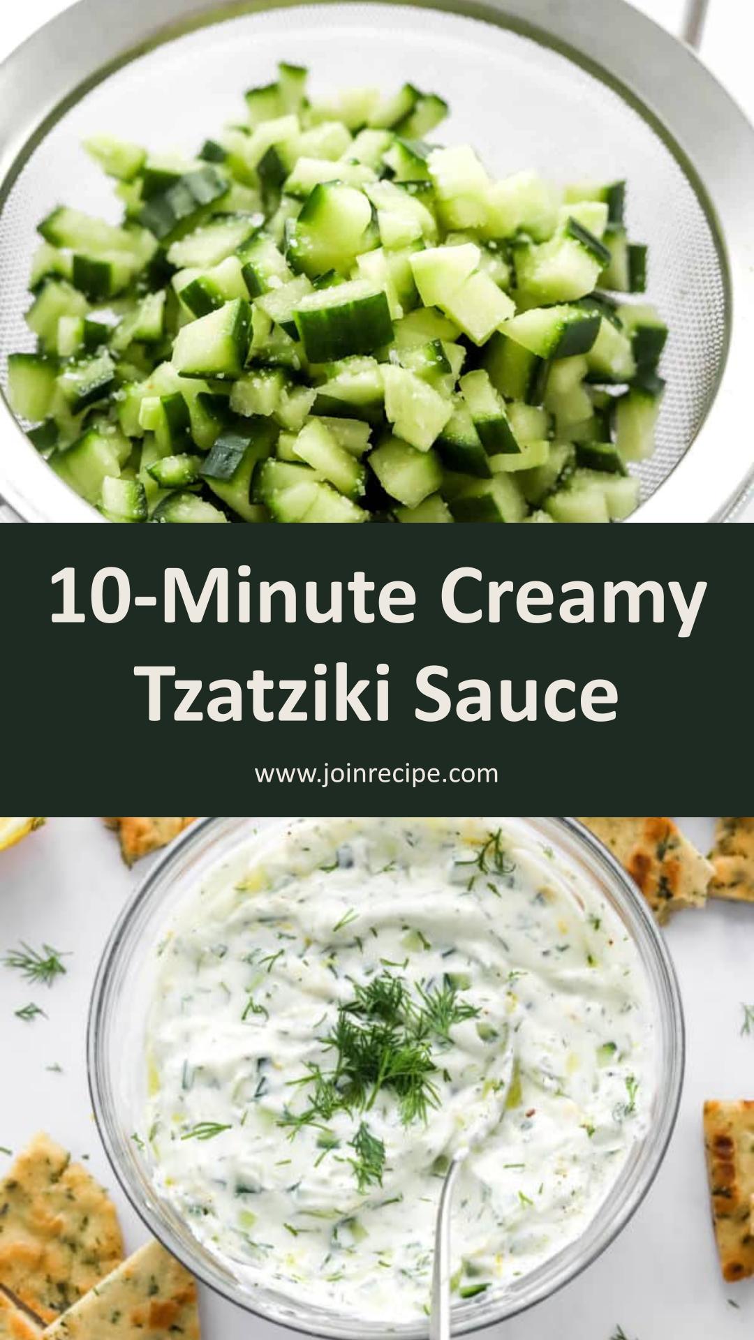 10-Minute Tzatziki Sauce with Creamy Greek Yogurt and Fresh Dill — pin 4