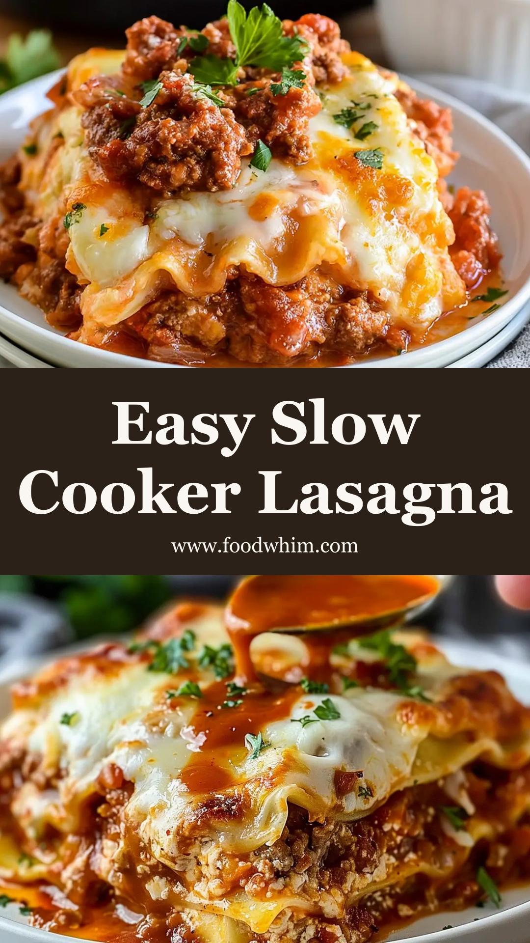 Slow Cooker Lasagna with Lean Ground Beef and Creamy Ricotta Layers — pin 4