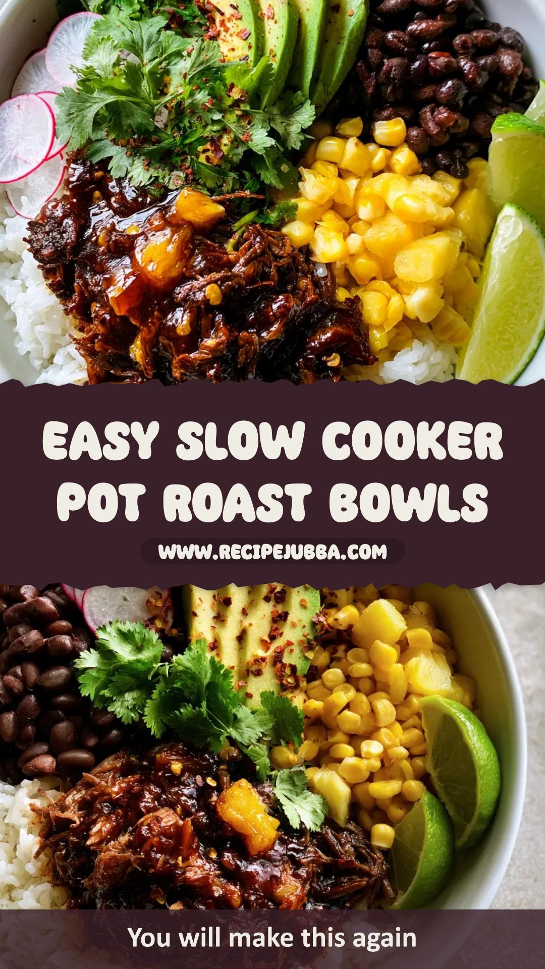 Slow Cooker Pot Roast Bowls with Chipotle Pineapple Glaze — pin 2