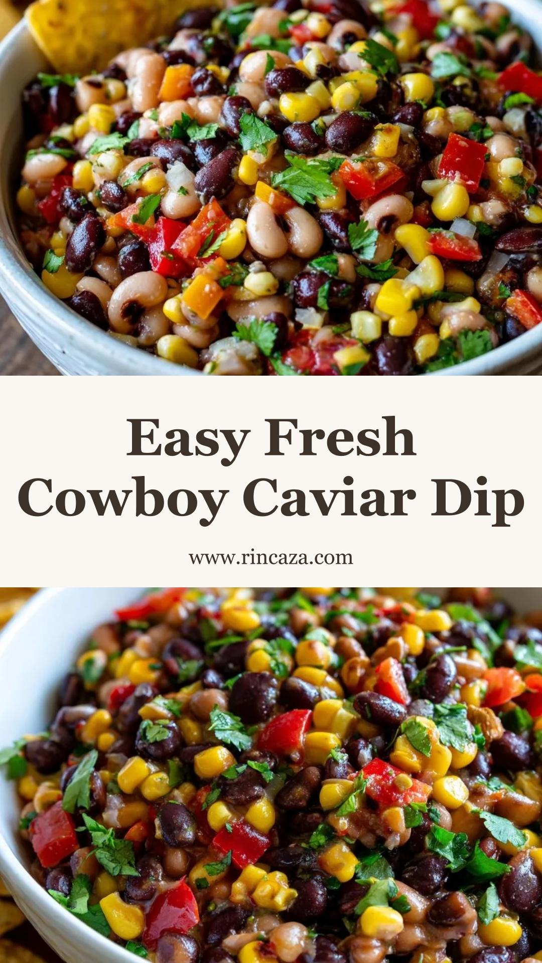 Fresh Cowboy Caviar Dip: A Tangy, Colorful Party Favorite — pin 3