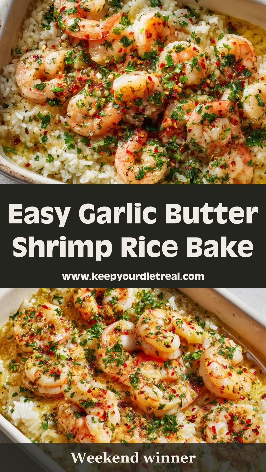 Garlic Butter Shrimp Rice Bake with Long-Grain Rice — pin 2