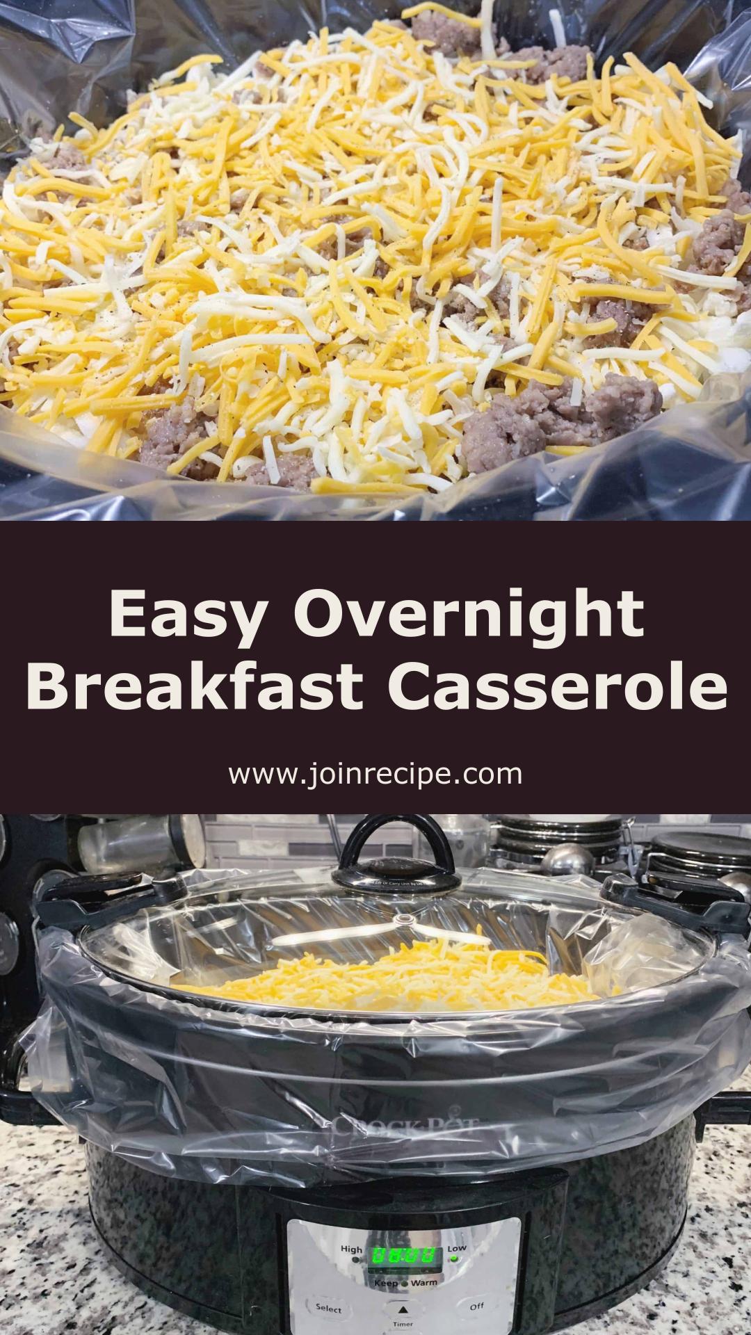 Overnight Slow Cooker Breakfast Casserole: Easy Holiday Morning Meal — pin 2
