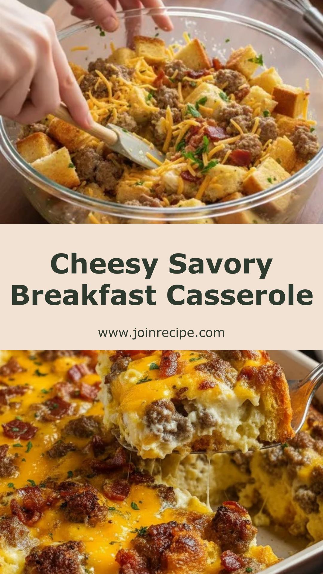 Cheesy Savory Breakfast Casserole: The Perfect Family Brunch Dish — pin 1
