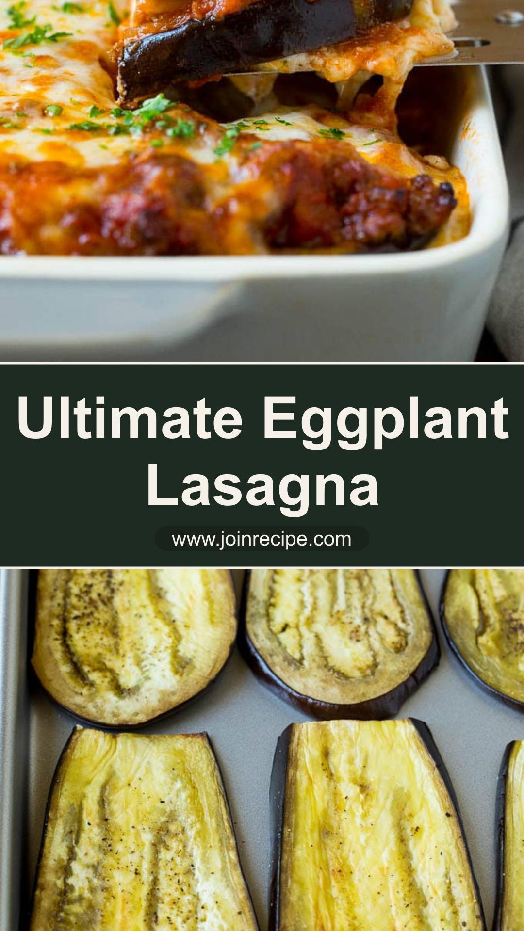 Eggplant Lasagna with Beefy Marinara and Golden Three-Cheese Layers — pin 2